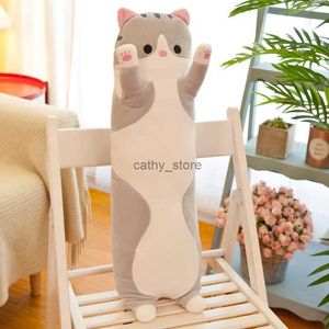 Bambole di peluche Carino morbido lungo gatto cuscino peluche giocattoli farciti pausa ufficio pisolino cuscino letto cuscino per il sonno decorazioni per la casa regalo bambola per bambini ragazzaL231114