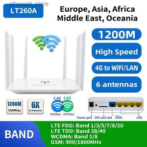 Routery Benton Cat6 VPN Modem 4G Router WiFi LT260A Network LTE Mobile Dual Band 2.4G 5.8 GHz 1200 MBP Hotspot Odblokowane SIM Slot Q231114