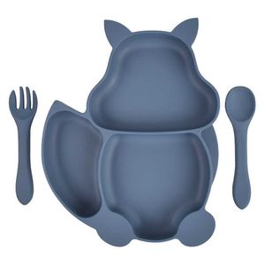 Cups Dishes Utensils 3 Pcs Children's Silicone Feeding Plates Cute Cartoon Squirrel Non-slip Dishes Sucker Bowl Baby Training Tableware Bpa Free AA230413