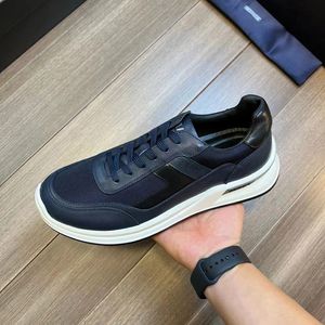 Famous Men Casual Shoes Classic Collision Cross Running Sneakers Italy Luxurious Elastic Band Low Tops Calfskin Designer Outdoor Fitness Athletic Shoes Box EU 38-45