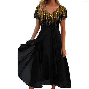 Casual Dresses Women's Chiffon Print Dress Fashion Sticked Patchwork Women Prom Lace Appliques Sheer Back Evening Gown