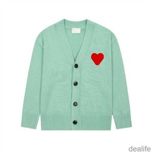 Amis Cardigan Designer Maglione Am i Paris Felpe con cappuccio Amiparis Coeur Love Heart Jacquard Uomo Donna Francia Marchio di moda Manica lunga Abbigliamento Pullover W5m1