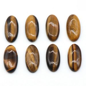 High Standard Natural Tiger Eye Stone No Hole Machining Oval Geometry Gemstone for DIY Jewelry
