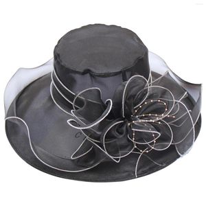 Wide Brim Hats Womens Summer Dress Hat Leaf Flower Bridal Shower Sun Beach Outdoor Men For Veiling