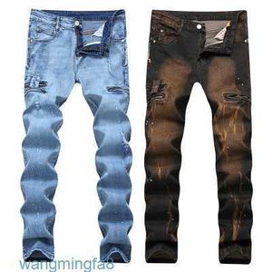 Männer Heiße Verkäufe Männliche Biker Jeans Hohe Qulaity Zipper Designer Gedruckt Gebrochen Große Größe Gerade Streetwear 4HNP