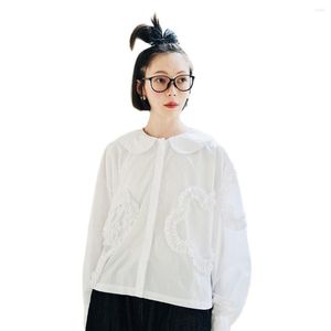Women's Blouses Original 2023 Early Autumn Lace Doll Collar White Shirt Long Sleeve Sweet Beauty Dress Cardigan Lapel Top Women's