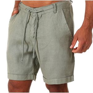 Herr shorts sommar bomullslinne shorts män avslappnad strand korta byxor svart vit grå joggar tröjor homme mode dragskor 230414