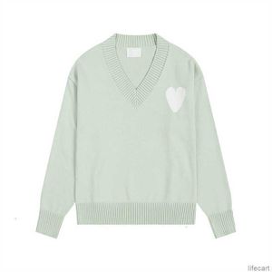 Amiparis Seater Am I Paris Kint Jumper v Neck Trendy Designer Pullover Women Sweat Coeur Heart Love Jacquard AmisWeater Pull AmisMH72