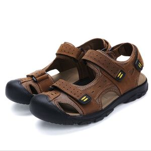 Men sandals Casual Beach Outdoor Water Shoes Breathable Trekking Fashion Hiking Climbing Genuine Leather Sandals