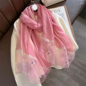 Lenços bordados impressão hijab mulheres cachecol luxo seda lã xale envolve bufanda design casual headband foulard praia stoles echarpe