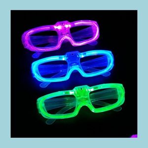 Party Favor Led Shutter Glow Cold Light Glasses Up Shades Flash Rave Luminous Christmas Favors Cheer Atmosphere Requisiten Festlich Drop D Dhgfg