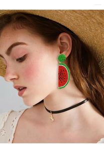 Dangle Earrings Summer Fruit Statement Women Lemon Pineapple Watermelon Beads Drop Girls Party Cartoon Jewelry Wholesale Gift