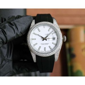 Luxury Diamond Watches Ice Out Watch for Man High Quality DateJusts Date Day Menwatch F79E MEKANISK Rörelse Uhr Crown Bust Down Montre Full Diamond Rolx Reloj
