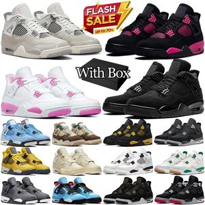 With Box Black Cat 4s 4 Basketball Shoes Mens Trainers Olive Military Black Oreo Bred Cool Grey Women Men Outdoor Sports Sneakers