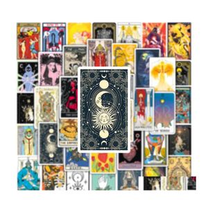 GREST ATRAVÉS DE GREST 50PCS Vintage Tarot Card Stickers para Laptop Stationery Scrapbook Ipad Craft Supplies Scrapbooking Drop DHDKZ