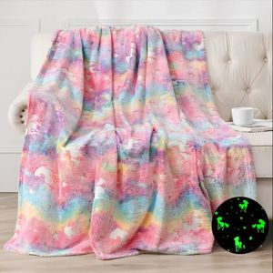 Coperte Coperta morbidissima arcobaleno luminoso Copriletto sul letto coperta calda plaid invernale Coperte decorative per divani Coperte per bambini 230414