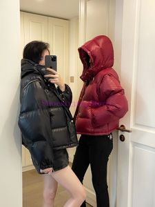 Piumini in pelliccia da donna spessi da donna autunno inverno cappotti caldi piumino con cappuccio nero rosso per capispalla femminile parka cappotto da esterno caldo con risvolto solido