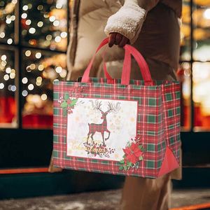 Decorações de natal ano não-tecido sacolas de tecido doces embalagem de presente papai noel crianças feriado feliz festa favores