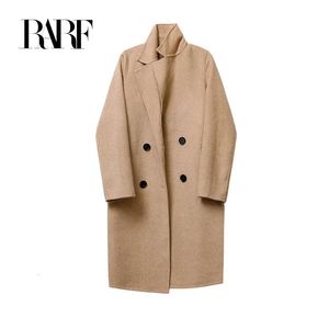 Women's Wool Blends women's autumn/winter cashmere double-sided coat neutral wind double-breasted coat 231113