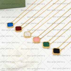 pingente de ouro para mulheres colares de trevo designer de joias cadeias de luxo conjunto de brincos de pulseira preto branco verde vermelho azul rosa cor de mulher colar de designer de moda