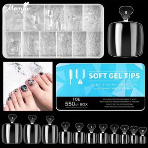 False Nails Monja 550Pcs False Toe Nails Full Cover Fake Nails Square Foot Nail Tips Acrylic UV Gel Toenail DIY Extension Tools 230413