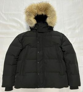 Canada Piumini Uomo Designer Vera pelliccia di lupo All'aperto Wyndham Giacca a vento Jassen Capispalla Con cappuccio Fourrure Manteau Piumino Cappotto Hiver Parka Doudoune