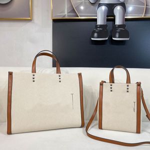 Canvas Tote Bag Large Capacity Shopping Bag Handbag Purse Fashion Letter Print Leather Handle Women Shoulder Cross Body Handbag Beach Bags High Quality
