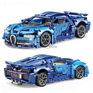 Elektryczne/RC Car City Speed ​​Racing Car Bugattied Chiron Trudne wyzwanie MOC Technical 42083 Building Bloks Model zabawki dla dzieci Prezent 231114