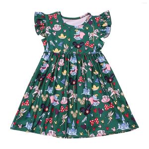 Vestidos de menina natal para meninas roupas escolares de férias natal manga esvoaçante vestido floral casual boho twirly roupas de skatista