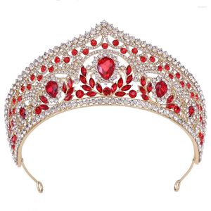 Grampos de cabelo coroas de cristal barroco folha acessórios de casamento festa headpieces feminino noiva tiaras pageant jóias aniversário