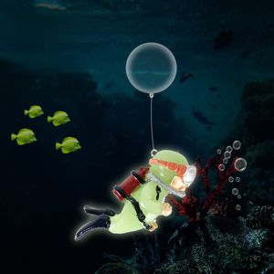 Decorações fofas mini mergulhador verde luminoso