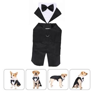 Dog Apparel Pet Suit s Clothes Wedding Outfits Tuxedo Puppy Tie Jumpsuit Shirts Wear Elegant Outfit Winter Birthday Tuxedos 230414