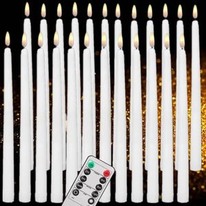 Velas 1218Pack Remoto Flameless LED Taper Cintilação Luz Realista Plástico 11 Polegadas Castiçal Longo para Halloween Natal 231113