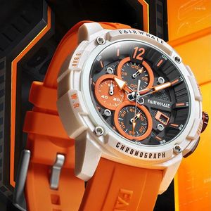 Relógios de pulso Mark FW4360 Multifuncional Esportes Homens Quartz Relógios Silicone Fita Moda À Prova D 'Água Calendário Relógio Para Homens