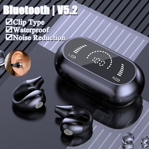 Handy-Kopfhörer Bluetooth 5.2 Kabelloser Clip-Kopfhörer Wasserdichter Rauschunterdrückungs-Kopfhörer mit Mikrofon HD-Anruf-Headset 230414