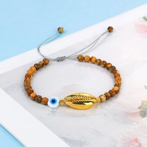 Strand C.Quan Chiyuki Golden Shell Braceted Handmade Woven Bracelets Women Lap Bangle Ajustable