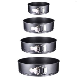 Baking Tools (5 In A Dozen)4Pcs/Set Cake Pan For Removable Bottom Non-Stick Springform Cheesecake Leakproof Round