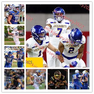 Maglia dello stato del South Dakota 61 Evan Beerntsen 45 Brenden Begeman 5 Jon Bell 62 Kenyon Big Bow Maglie da calcio South Dakota State Jackrabbits cucite su misura per uomo giovanile