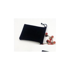 Jewelry Pouches Bags Black 7X9Cm Veet Pouch Christmas Gift Present Fit For Necklace Bracelet Earring Packaging Cloth Bag Dr Dhgarden Dh3Vp