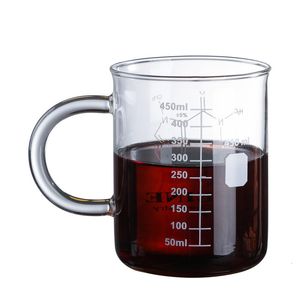 Bicchieri Bicchiere per caffeina Tazza graduata con manico Misurino multifunzione in vetro borosilicato per uso alimentare 230413