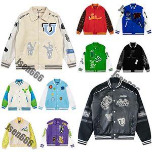 Varsity Mens Jacket Designer Varsity Louiseity Baseball Coat Fashion Womens Letterman Embroiderd Letter Jacket Single Breasted Tops Couples Clothing UNER