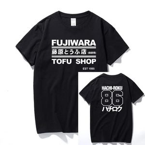 Męskie tshirty początkowe d manga hachiroku drift dryft men tshirt takumi fujiwara tofu sklep dostawa ae86 marka odzieży koszulka 230414