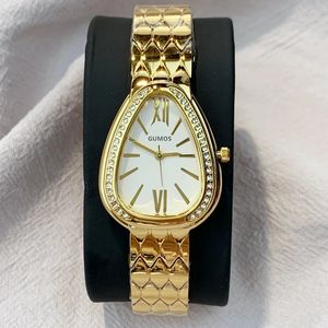 女性用時計パブロレーズ女性豪華なヘビスタイルクォーツドレスウォッチファヒオンスチールレディカジュアルクロックゴールドシンプルな女性ガールズパーティー腕時計231113