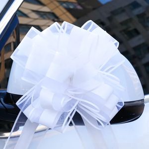 Other Event Party Supplies 30pcs Solid Color White Gold Beautiful 65mm Large Pull Bow Ribbon for Bouquet Flower Gift Packing Wedding Car Decoration 230414