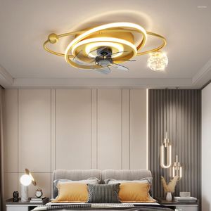 Ceiling Lights Led Modern Luxury With Fan For Living Room Bedroom Home Fixture Indoor Lighting Gold Black Dimmable Remote