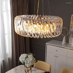 Ljuskronor Post Modern Crystal Glass LED Dimble Tak Chandelier Parlor Decor Lighting Trend Luster Para Sala Estar för vardagsrummet