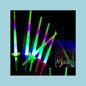 Andra evenemangsfestleveranser Glow Stick LED Colorf Rods Flashing Sword Light Cheering Disco Wand Soccer Music Concert Cheer Props PR DHSEU