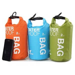 Açık çantalar su geçirmez depolama çantası 2l yüzme için kuru çuval rafting kano nehir trekking yüzen yelken kano boing 231114
