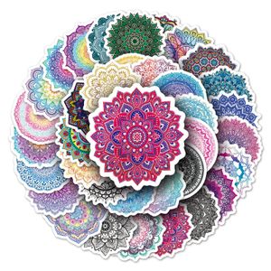 50pcs-pack Mandala klistermärken vägg klistermärken grossist vinyl klistermärke vattentäta bärbara datorer bil scrapbooking gitarrlåda skateboard jdm bagage dekal