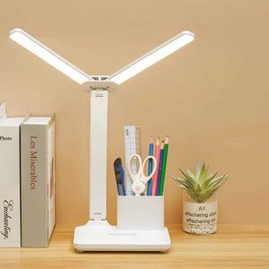 Desk Lamps LED Double-head Desk Lamp32PCS LED Lights Battery Operated Table Lamp with USB Charging Eye Protection Lights for Home/Office P230412